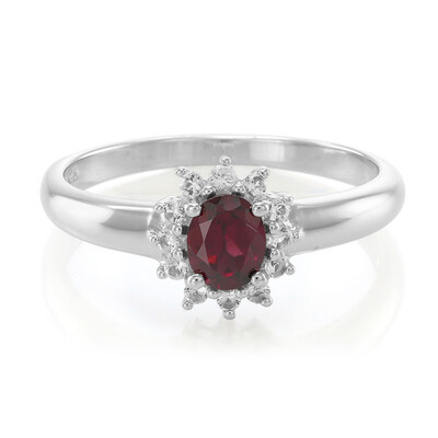Bague en argent et Rhodolite du Brésil