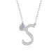 Collier en argent et Pierre de Lune arc-en-ciel