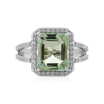 Bague en argent et Améthyste verte
