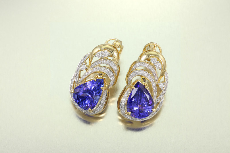 boucles d'oreilles en Tanzanite