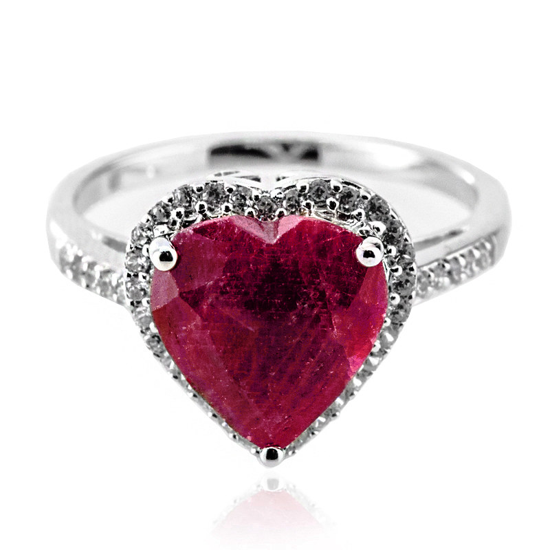 bague en coeur Rubis