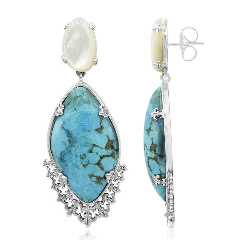 Boucles d'oreilles en turquoise