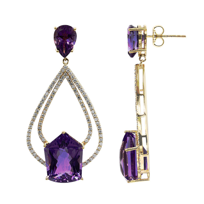 boucles d'oreilles en Amethyste